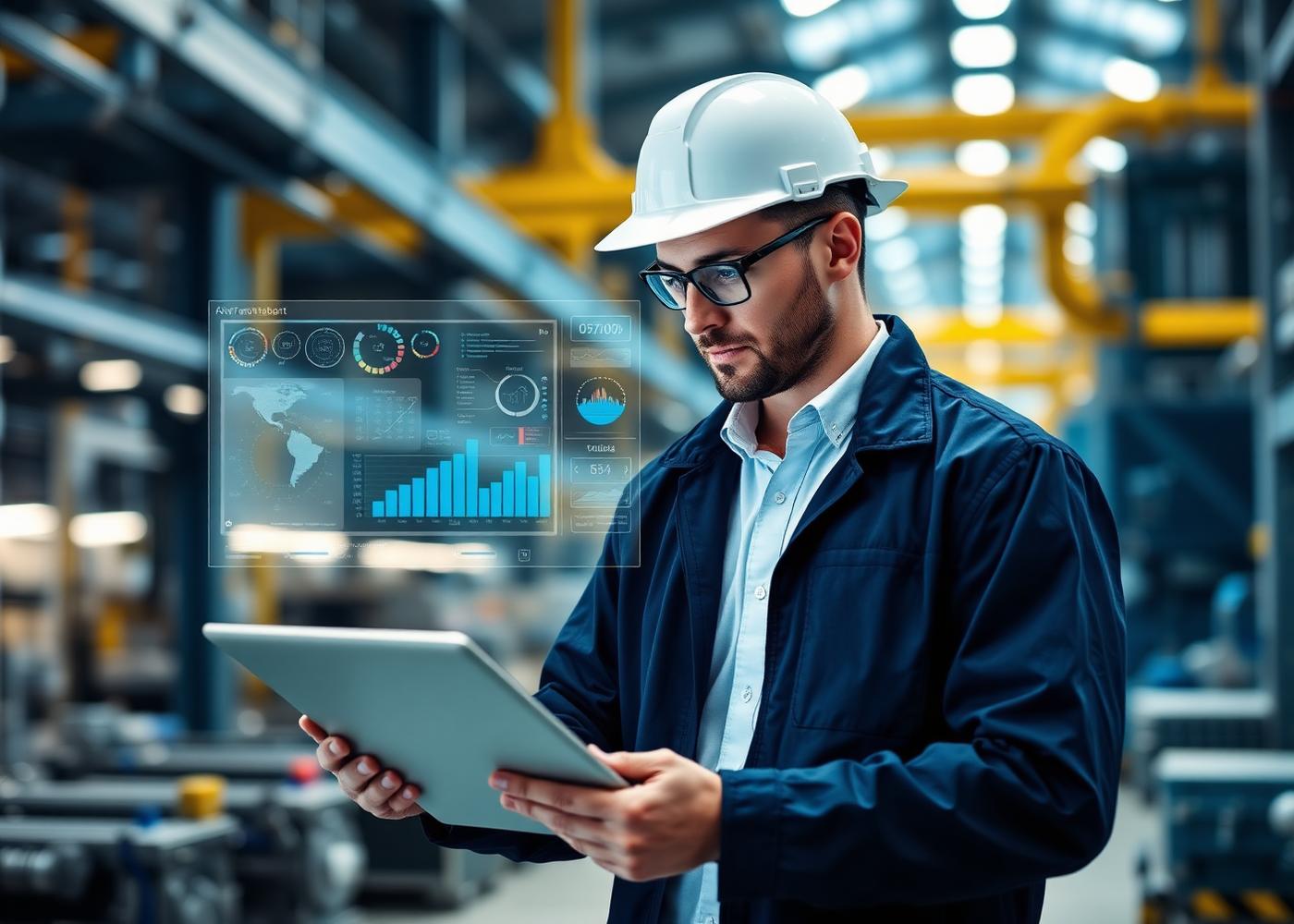 Ingeniero con dashboards de automatización